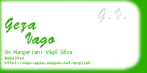 geza vago business card