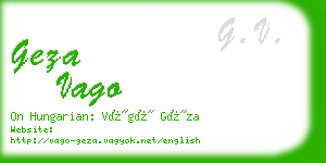 geza vago business card